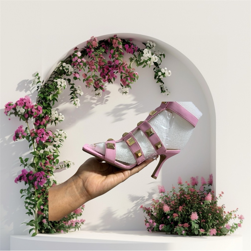 Pink Strappy Heeled Sandals